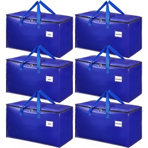 image:imageMUNBYN Extra Large Moving Bags 6 Pack Heavy Duty Storage Bags with Strong Zippers and Handles Collapsible Storage Totes Moving Supplies for Space Saving Blue