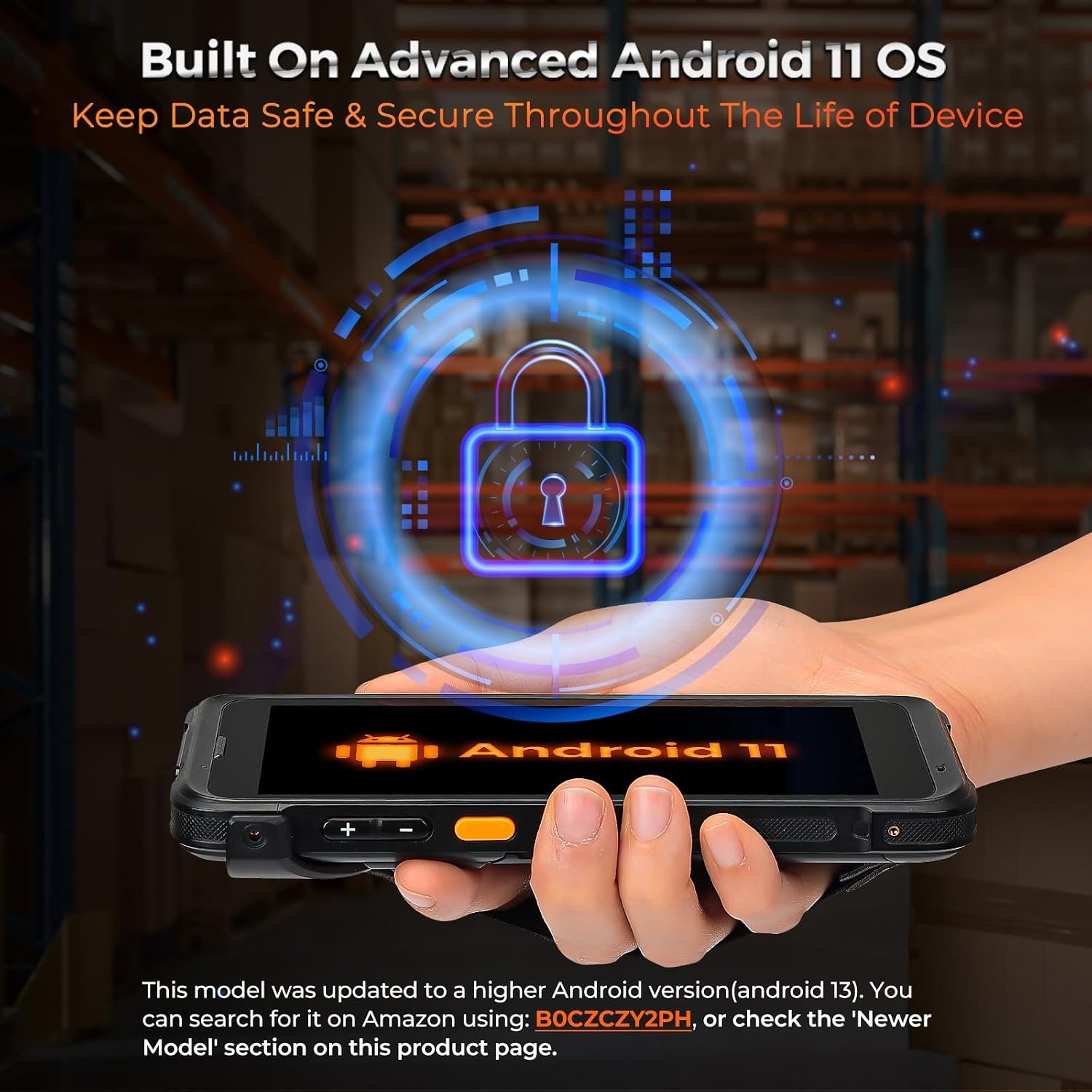 image:imageMUNBYN Android Barcode Scanner with Full Screen 55 Android 11 Mobile Computer Handheld WiFi 6 4G LTE Wireless NFC Rugged PDA SE4710 Equip with 1D 2D QR Zebra Scanner Engine Inventory Scanner