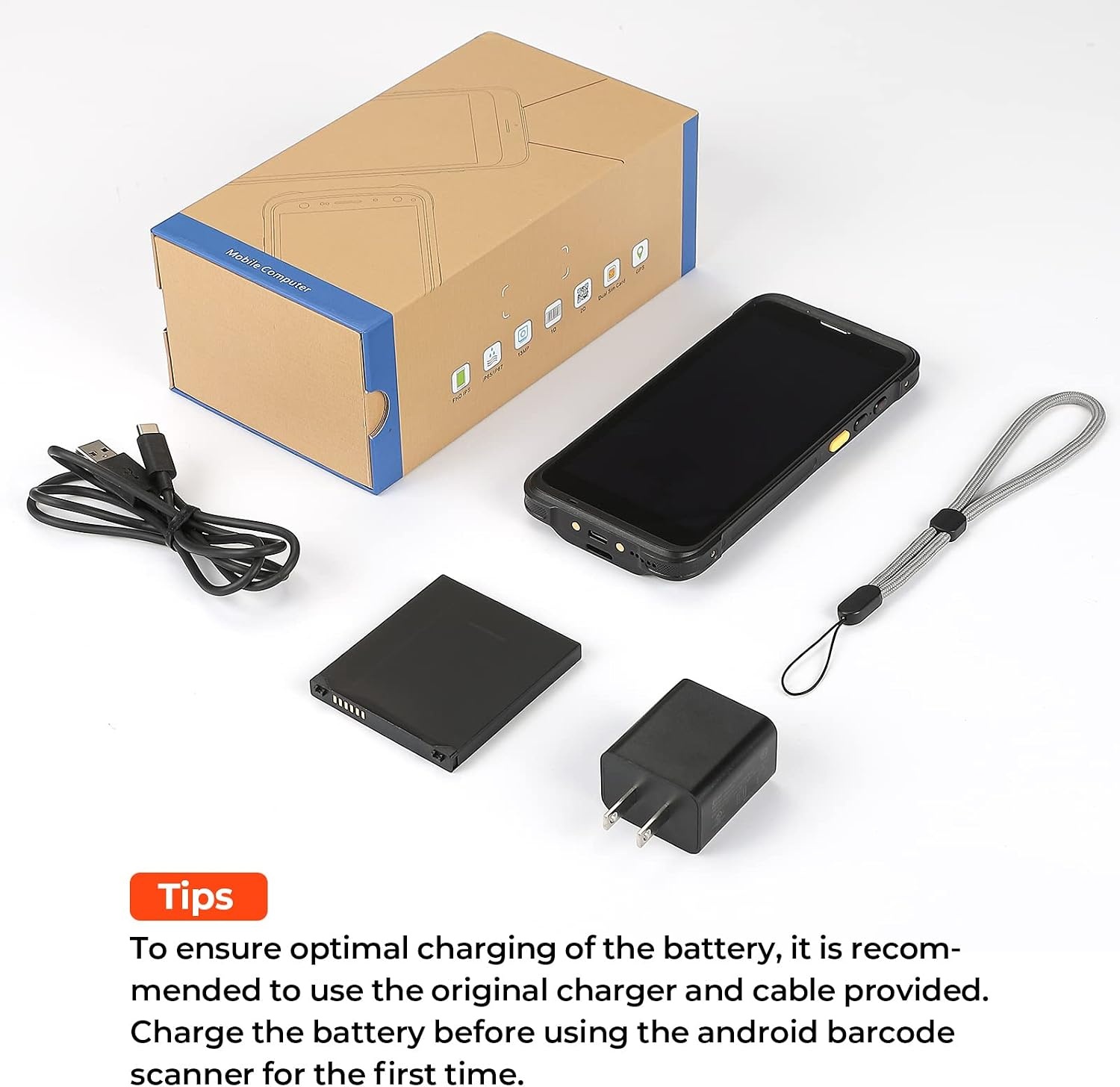 image:imageMUNBYN Android Barcode Scanner with Full Screen 55 Android 11 Mobile Computer Handheld WiFi 6 4G LTE Wireless NFC Rugged PDA SE4710 Equip with 1D 2D QR Zebra Scanner Engine Inventory Scanner