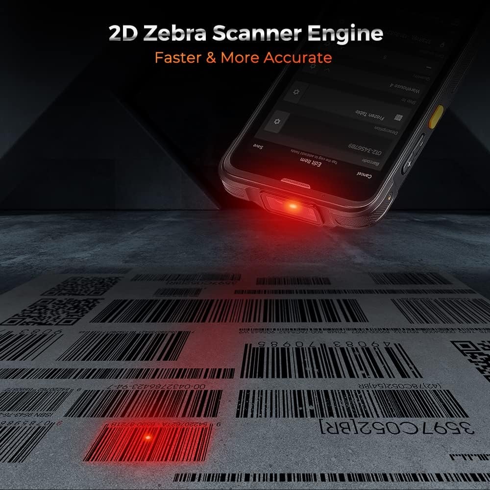 image:imageMUNBYN Android Barcode Scanner with Full Screen 55 Android 11 Mobile Computer Handheld WiFi 6 4G LTE Wireless NFC Rugged PDA SE4710 Equip with 1D 2D QR Zebra Scanner Engine Inventory Scanner