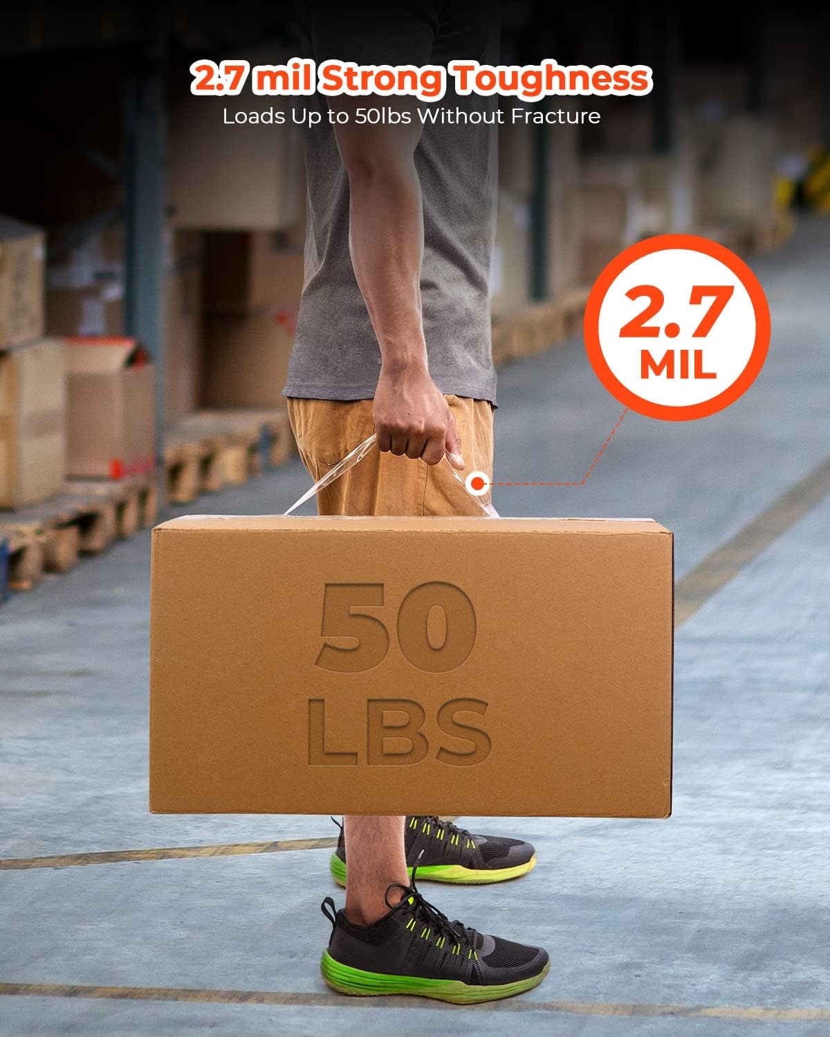 image:imageMUNBYN Heavy Duty Packing Tape6 Rolls Clear Packing Tape for Moving Boxes and Packaging Supplies188 x 60 Yards Per Roll27 milMoving Packaging Shipping Office amp Storage