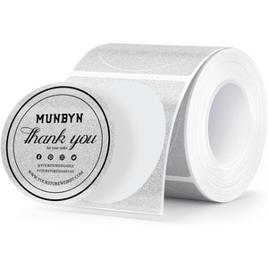 image:imageMUNBYN 2 Inch Gold Glitter Thermal Labels Round Thermal Printer Labels for Baking Candle Food 100 Sheets1 RollSilver