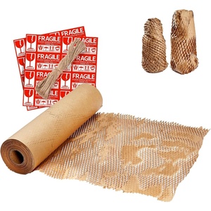 image:imageMUNBYN Honeycomb Packing Paper 15 Inches x 120 Feet Packing Paper Bubble Wrap for Packing Bottle Shipping Packaging with 16 Fragile Stickers and 100ft Twine