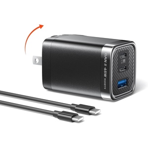 image:imageMUNBYN NexGo 65W GaN III USB C Charger Block Compact 3Port Fast Charger for MacBook Pro iPhone 171615 Series iPad Galaxy S25S24 Foldable amp TravelFriendly 33 Ft Cable Included