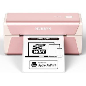 image:imageMUNBYN Pink Wireless Label Printer 300DPI RW401AP WiFi Thermal Printer AirPrint Connectivity DriverFree Compatible with iPhone iPad Mac Work with 4x6 Shipping Labels for Windows Android