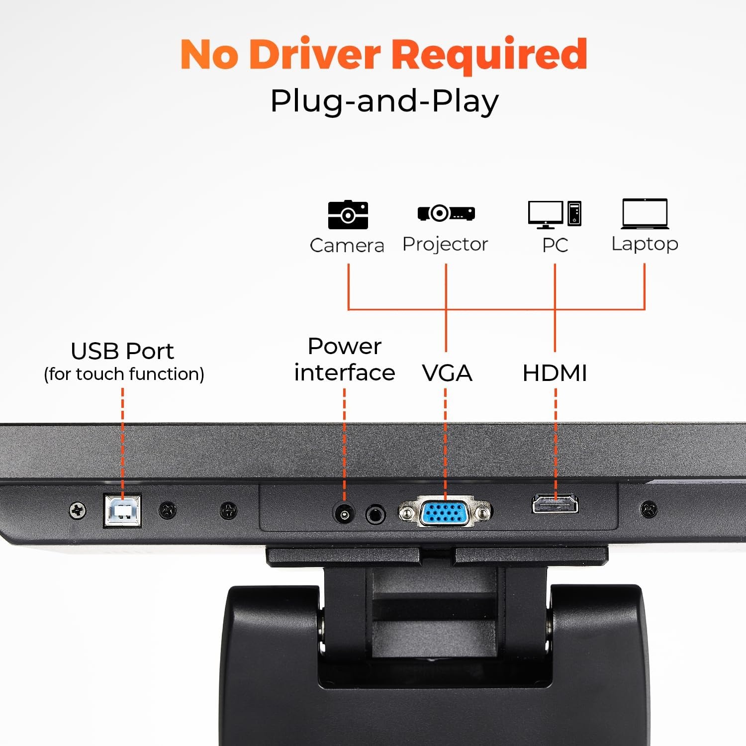 image:imageMUNBYN 15inch POS Touch Screen Monitor True Flat Seamless POS Monitor HeavyDuty Metal Stand HDMIVGA Capacitive Screen Display for Retail Restaurant Bar No Driver Required 2Y Protection
