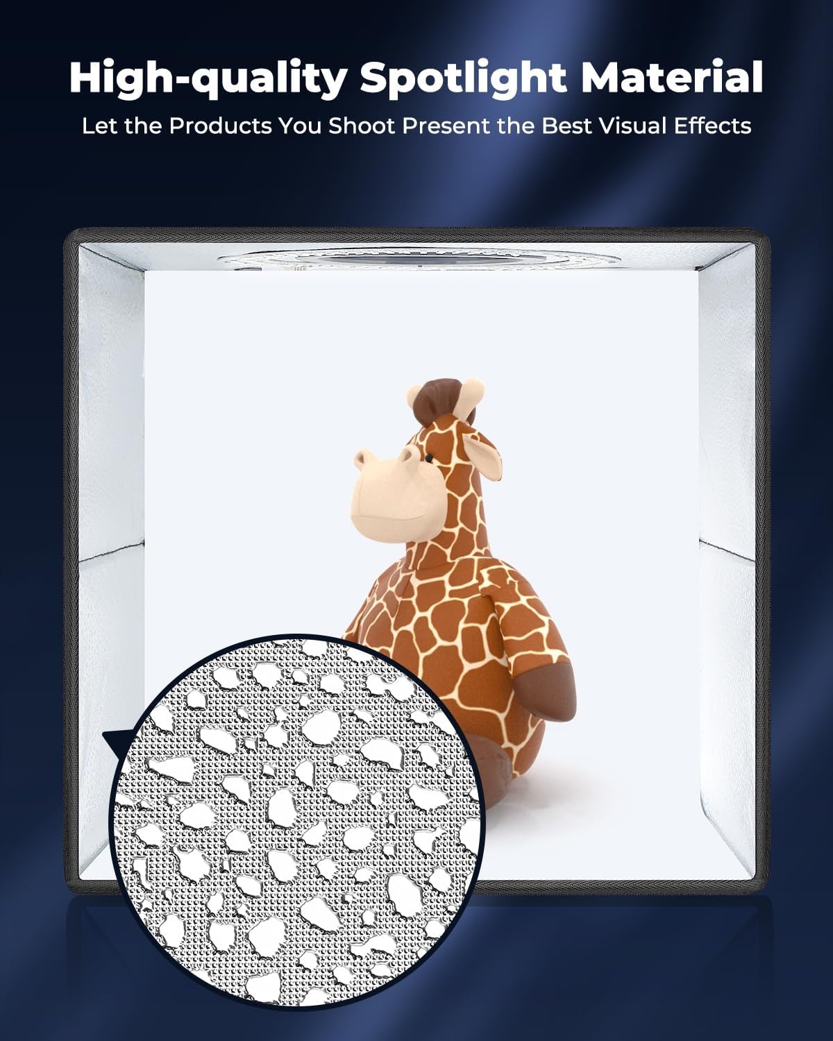 image:imageMUNBYN Light Box Photography Portable Photo Studio Box 12x12 Professional Shooting Tent Kit with 120 LED Lights 6 Backdrops for Jewelry and Small Product Photography