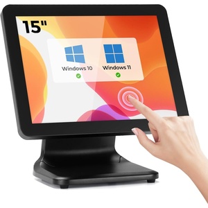 image:imageMUNBYN 15inch POS Touch Screen Monitor True Flat Seamless POS Monitor HeavyDuty Metal Stand HDMIVGA Capacitive Screen Display for Retail Restaurant Bar No Driver Required 2Y Protection