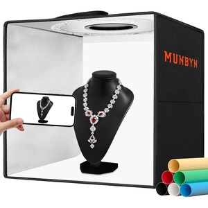 image:imageMUNBYN Light Box Photography Portable Photo Studio Box 12x12 Professional Shooting Tent Kit with 120 LED Lights 6 Backdrops for Jewelry and Small Product Photography