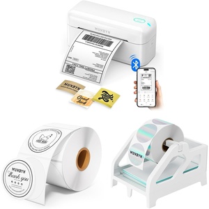 image:imageMUNBYN RW402B Bluetooth Thermal Label Printer2 Inch Circle Thermal Sticker LabelsWhite Label Holder